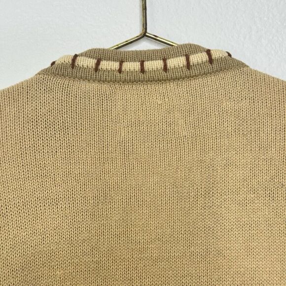 Storybook Knits Sweater Large Brown Giraffe Safari Cardigan Grannycore Statement - Picture 9 of 11